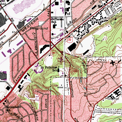 Topographic Map of Saint Felicitas Catholic Church, OH