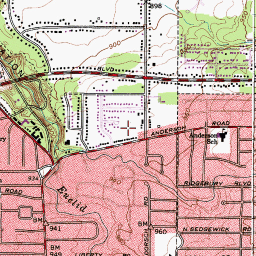 Topographic Map of Saint Margaret Mary Catholic Church, OH