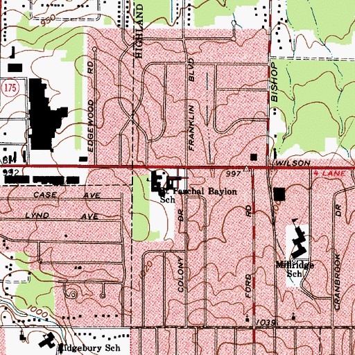 Topographic Map of Saint Paschal Baylon Catholic Church, OH