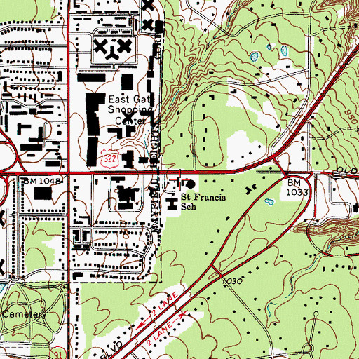 Topographic Map of Saint Francis of Assisi Catholic Church, OH