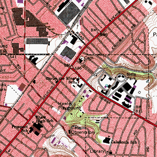 Topographic Map of Christ the King Catholic Church, OH