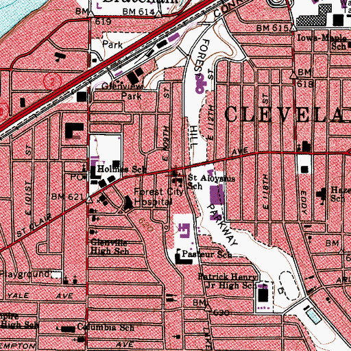 Topographic Map of Saint Aloysius Catholic Church, OH