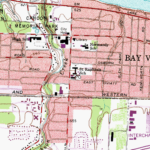 Topographic Map of Saint Raphaels Catholic Church, OH