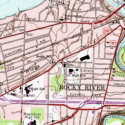 Topographic Map of Saint Christopher Catholic Church, OH