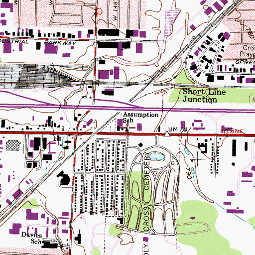 Topographic Map of Assumption Catholic Church, OH