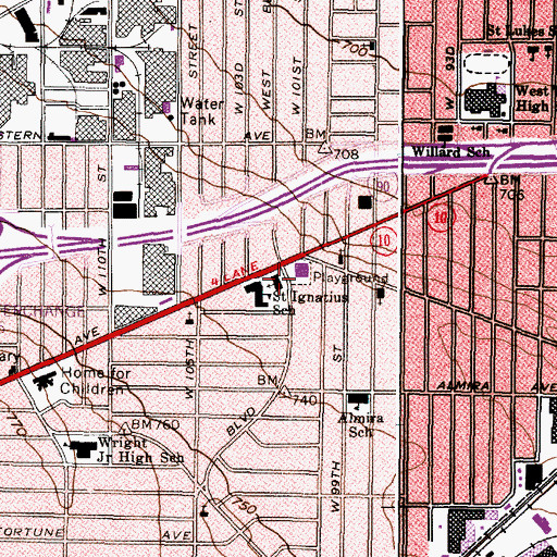 Topographic Map of Saint Ignatius Catholic Church, OH