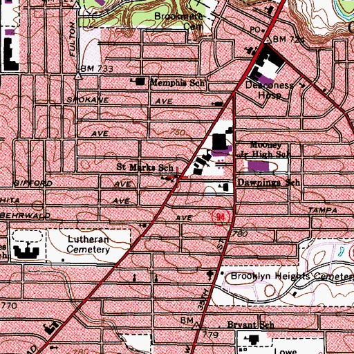 Topographic Map of Saint Mark Lutheran Church, OH