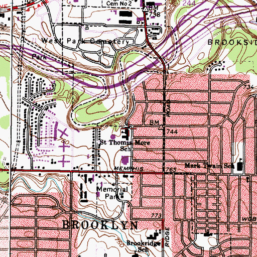Topographic Map of Saint Thomas More Catholic Church, OH