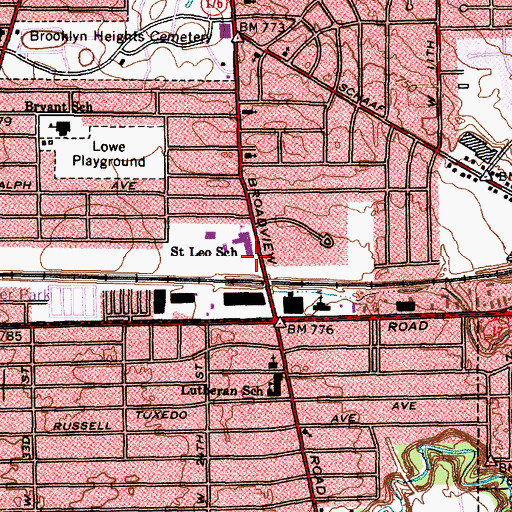 Topographic Map of Saint Leo Catholic Church, OH