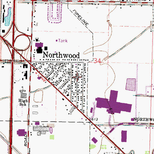 Topographic Map of Biltmore Gardens, OH