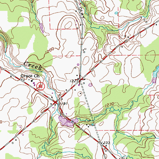 Topographic Map of Bostwick, OH