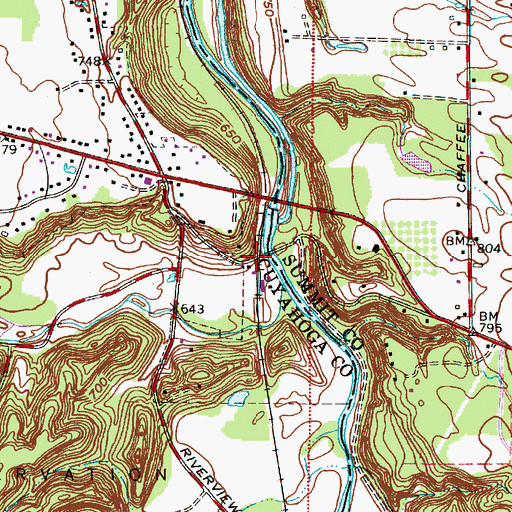 Topographic Map of Brecksville Station, OH