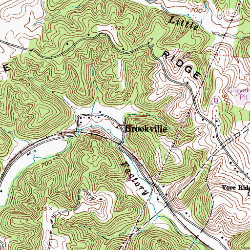 Topographic Map of Brookville, OH
