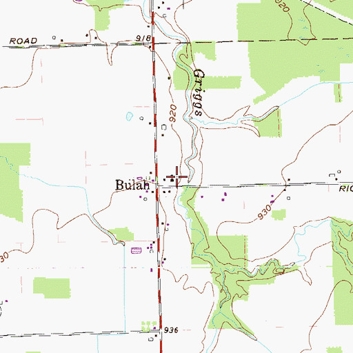 Topographic Map of Bulah Calvary United Methodist Church, OH