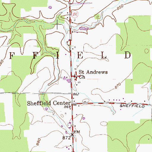 Topographic Map of Saint Andrews Catholic Church, OH