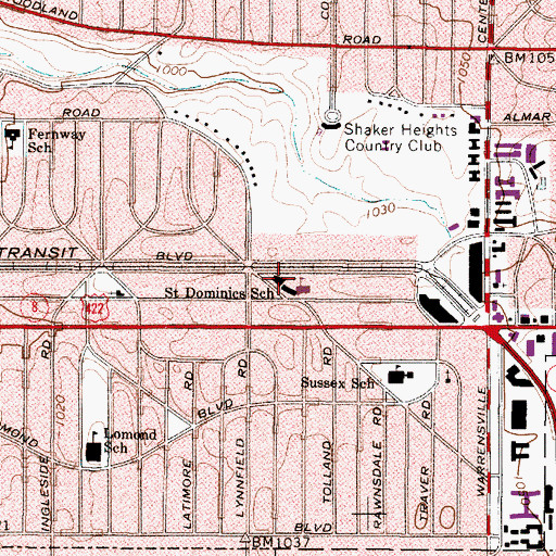 Topographic Map of Saint Dominics Catholic Church, OH