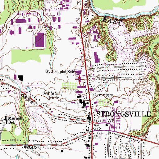 Topographic Map of Saint Josephs Catholic Church, OH