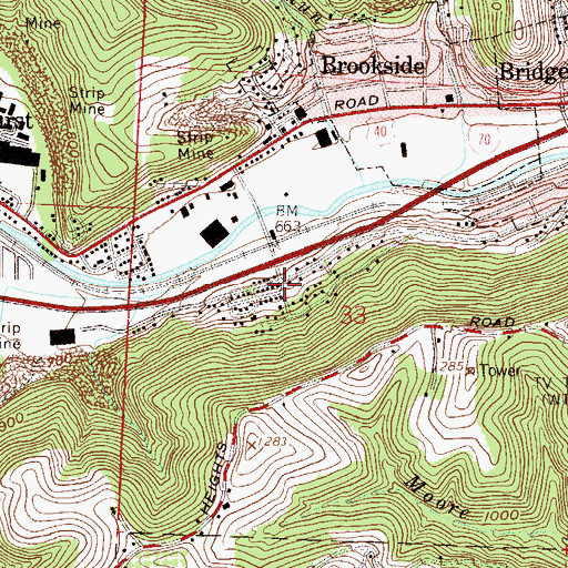 Topographic Map of Boydsville, OH