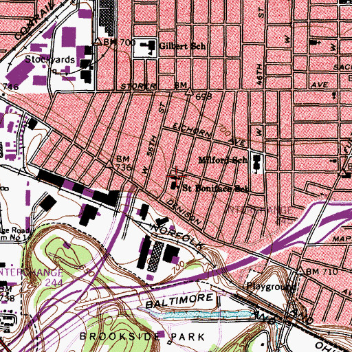 Topographic Map of Saint Boniface Catholic Church, OH