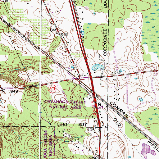 Topographic Map of Chittendens Corners, OH