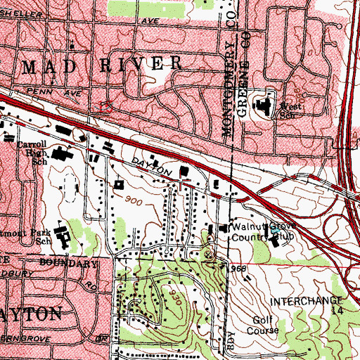 Topographic Map of Clement, OH