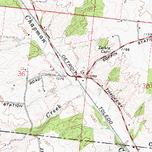 Topographic Map of Coffin Station (historical), OH