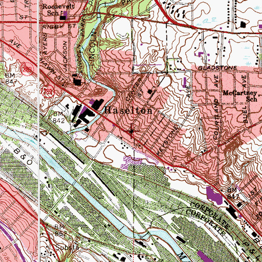 Topographic Map of Crab Creek Junction, OH