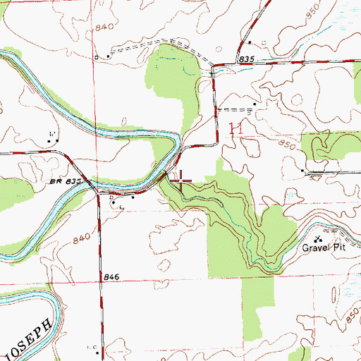Topographic Map of Denmark Bridge, OH