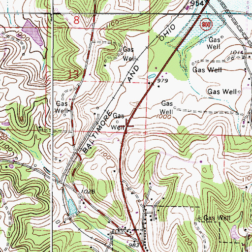 Topographic Map of Dutchtown, OH