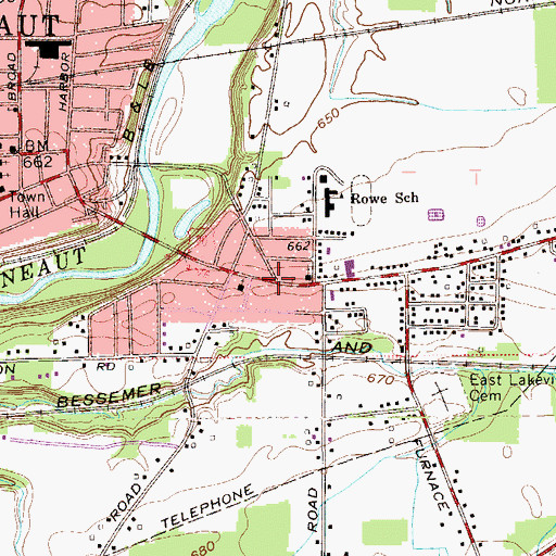 Topographic Map of East Conneaut, OH