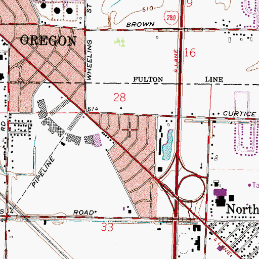 Topographic Map of East Gardens, OH