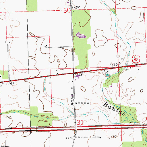 Topographic Map of Ebenezer, OH
