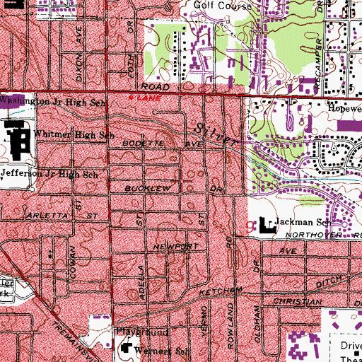 Topographic Map of Ferndale, OH