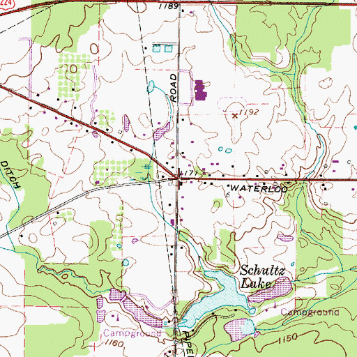 Topographic Map of Five Corners, OH