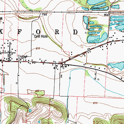 Topographic Map of Flat Iron Corner, OH