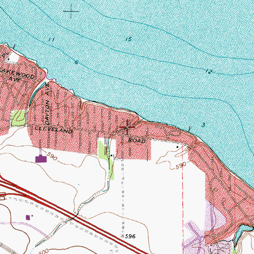 Topographic Map of Grand Forest Beach, OH