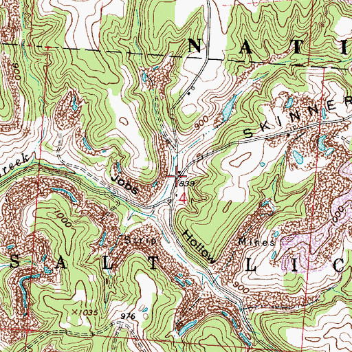 Topographic Map of Greeleyville, OH