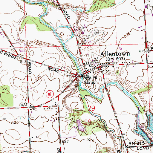Topographic Map of Allentown United Methodist Church, OH