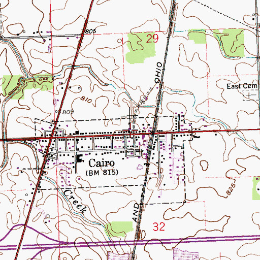 Topographic Map of Cairo United Methodist Church, OH