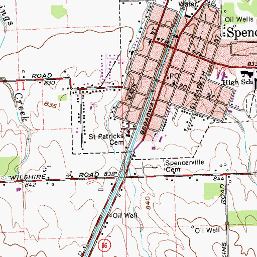 Topographic Map of Saint Patrick Catholic Church, OH