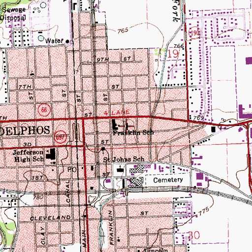 Topographic Map of Saint Peter Evangelical Lutheran Church, OH