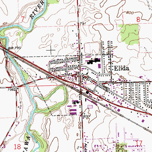 Topographic Map of Trinity Lutheran Church, OH