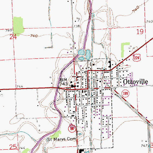 Topographic Map of Immaculate Conception Catholic Church, OH