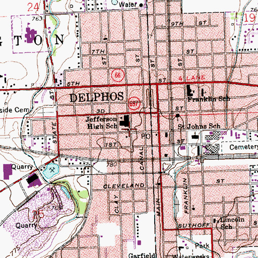 Topographic Map of First United Presbyterian Church, OH