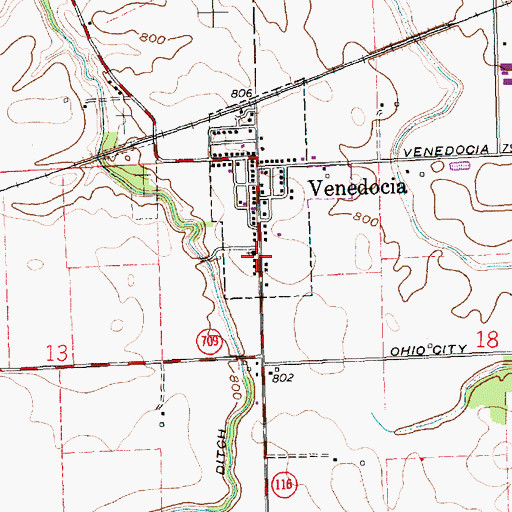 Topographic Map of Salem United Presbyterian Church, OH
