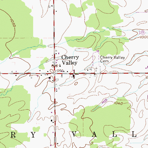 Topographic Map of Cherry Valley Church of the Nazarene, OH