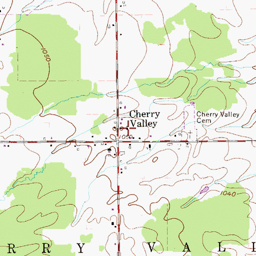 Topographic Map of Cherry Valley United Methodist Church, OH