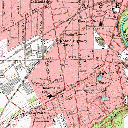 Topographic Map of Church of Christ, OH