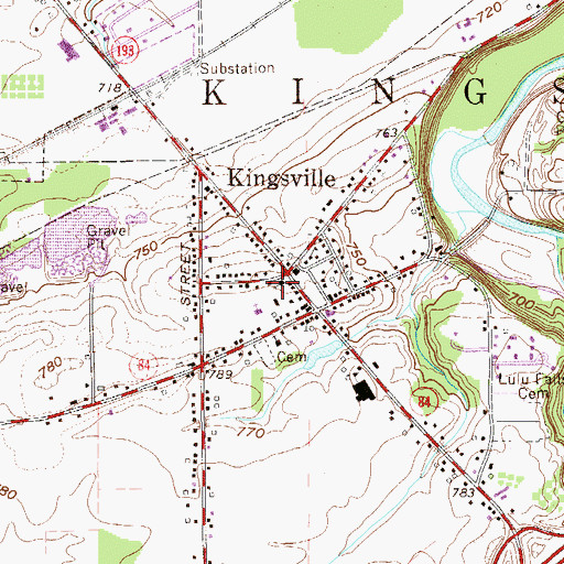 Topographic Map of First Baptist Church, OH