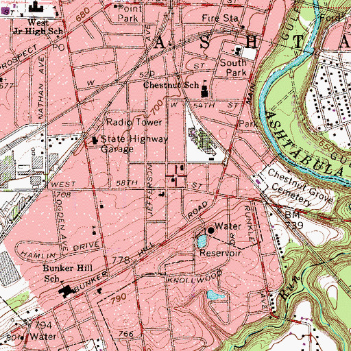 Topographic Map of First Grace Gospel Church, OH